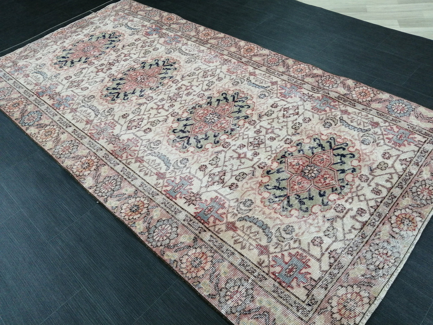 Muted Oriental Runner  8.3 x 4.3 Turkish Runner Rug Vintage Runner Rug Hallway Runner Rug Kitchen Runner Rug Persian Runner Rug