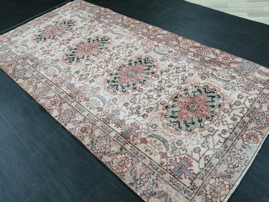 Muted Oriental Runner  8.3 x 4.3 Turkish Runner Rug Vintage Runner Rug Hallway Runner Rug Kitchen Runner Rug Persian Runner Rug