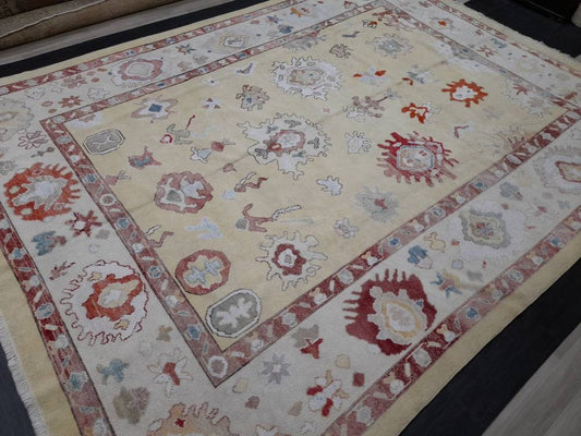 9 x 12 Muted Turkish RUG  TURKISH Oushak Rug Muted Oushak Rug Vintage Rug Wool Oushak 9x12 Rug Hand Made Rug Authentic Oushak Rug