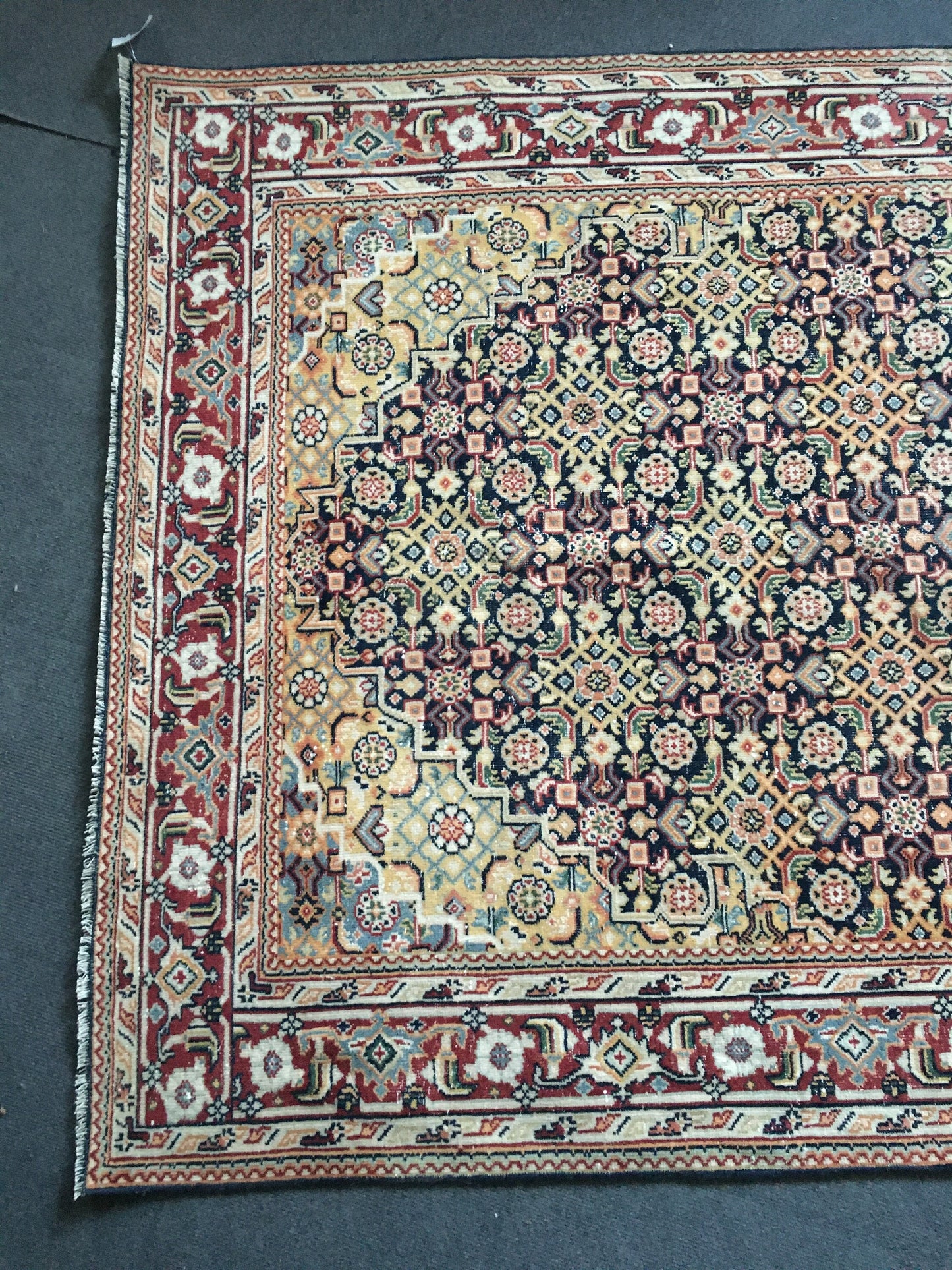 4.3x6.6 feet large handmade persian rug, vintage kitchen floor rug, muted red oushak living room rug, turkish medium bedroom rug,laundry rug