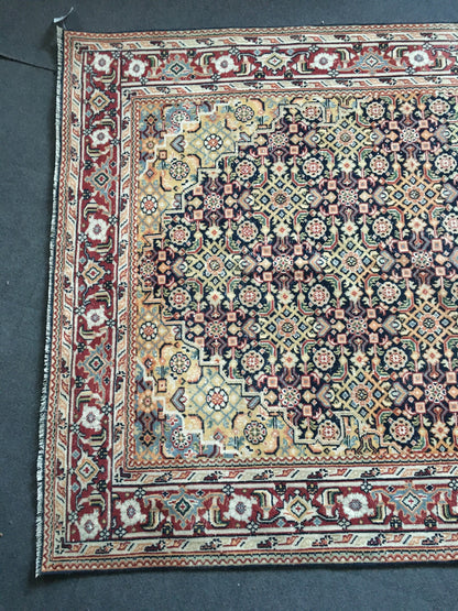 4.3x6.6 feet large handmade persian rug, vintage kitchen floor rug, muted red oushak living room rug, turkish medium bedroom rug,laundry rug