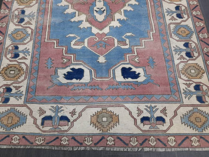 Blue Distressed Wool 5.6 x 7.8 RUG TURKISH Rug Vintage Oriental Rug Vintage Rug Oushak Rug Hand Made Rug Vintage Hand Knotted Turkish Rug