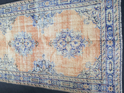 12 x 4.7 Oushak Runner Rug Turkish Runner Rug Vintage Runner Rug Hallway Runner Rug Kitchen Runner Rug Wool Runner Rug Wool navy dyes