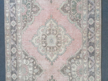 10'8x4'10 pastel runner rug, hallway runner,hand made rug,wool runner rug,vintage runner, turkish runner