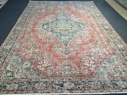 10 x 6.7 Large Area Oushak Rug Vintage Rug Turkish Rug