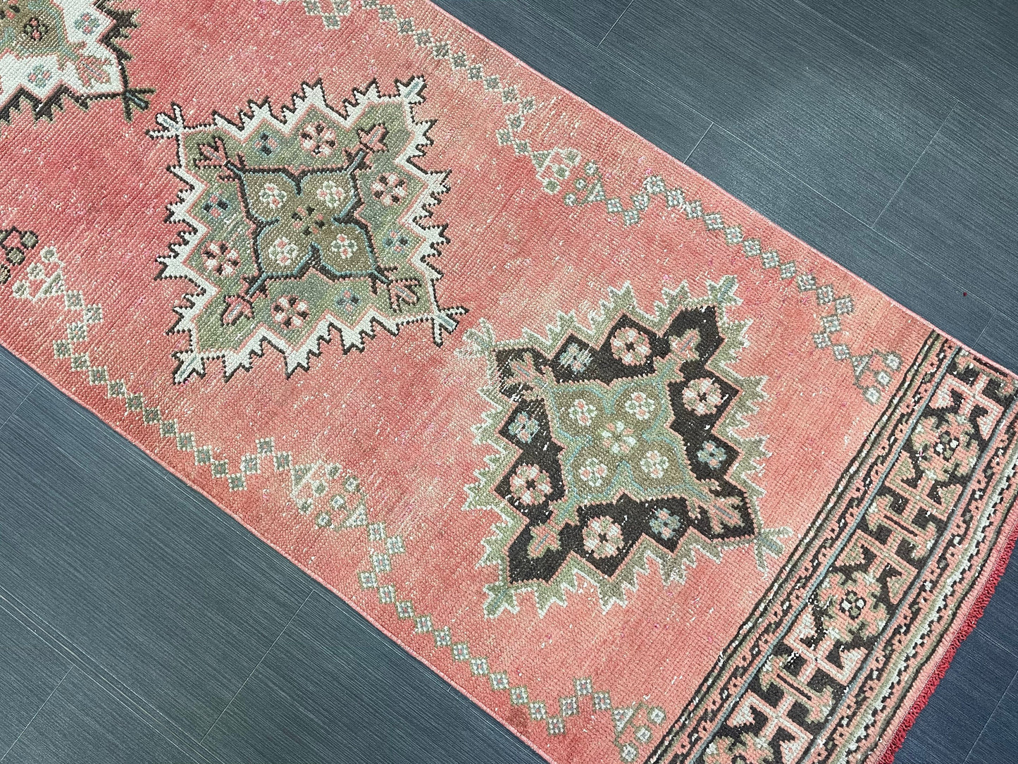 Vintage Runner Rug, Handmade 2.6 x 11 Runner Rug, Hand Knotted Runner Rug, Hallway Runner Rug, Kitchen Runner Rug Wool Runner