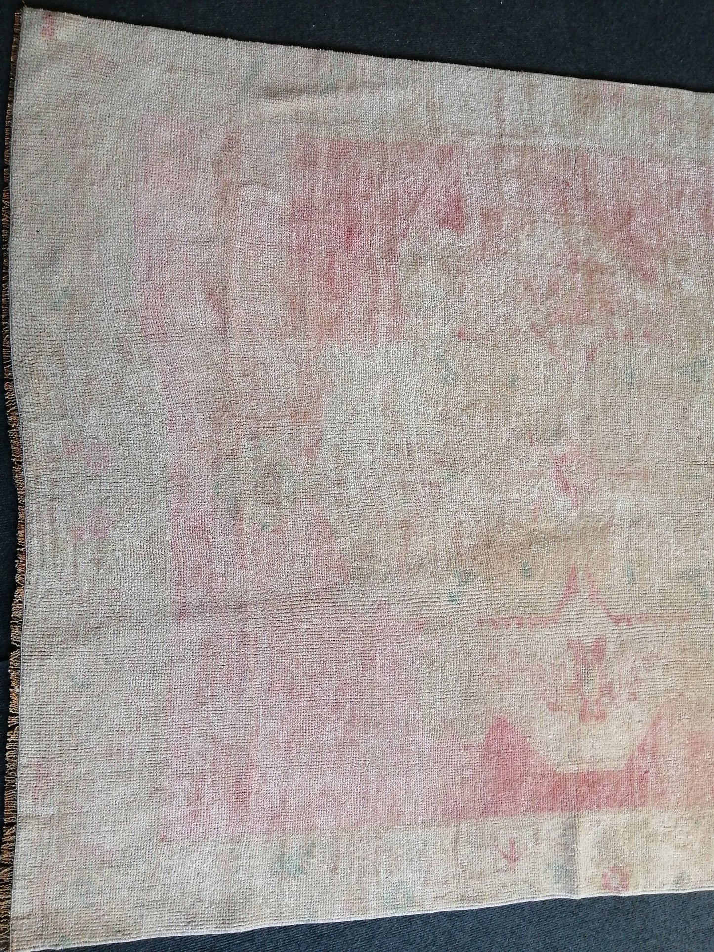 Muted Runner Rug OUSHAK RUG TURKISH 4.3 x 12 Rug Vintage Oushak Runner Rug Vintage Runner Rug Wool Rug Faded Vintage Turkish Rug