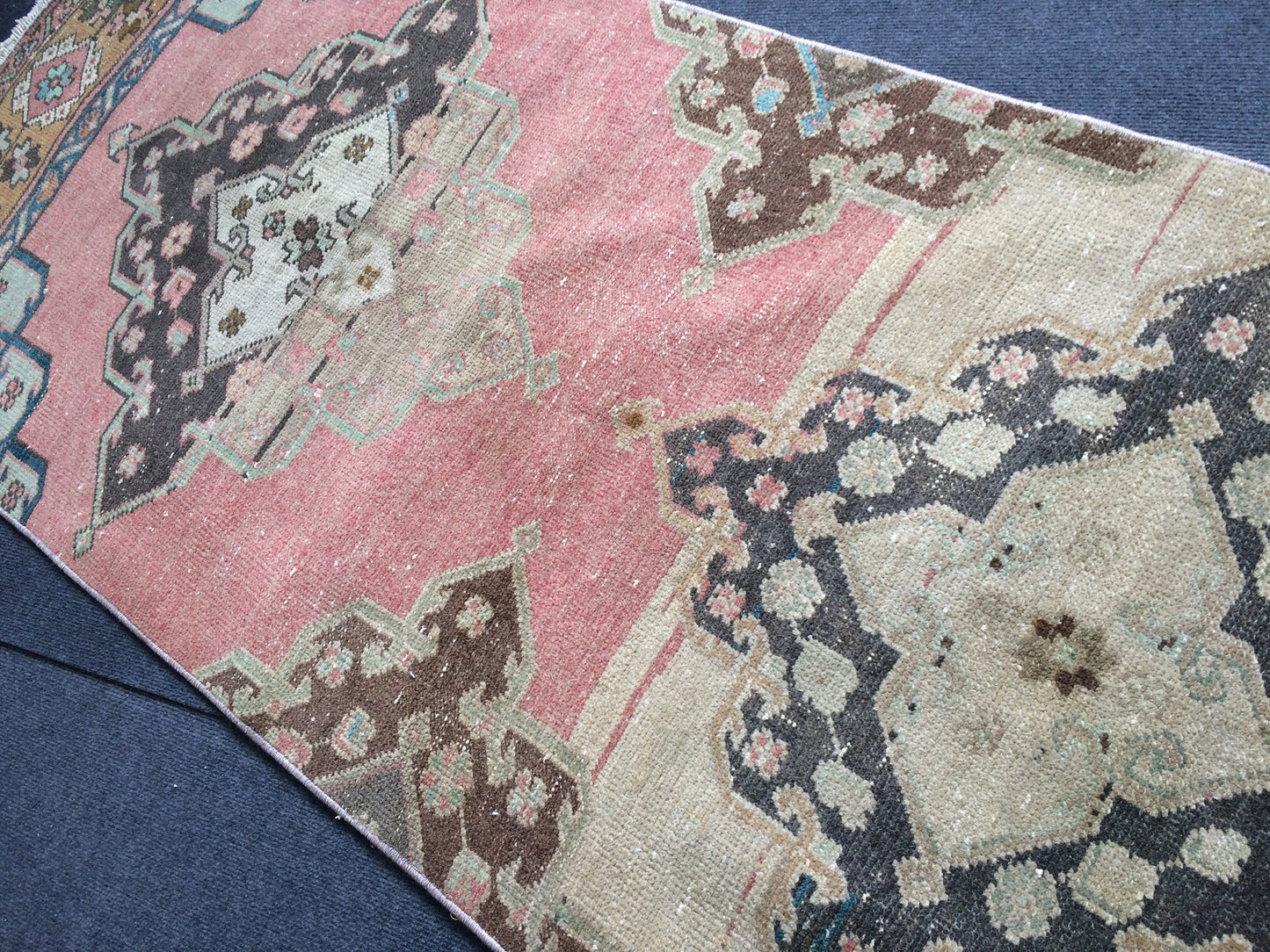 13.5 x 2.7 Turkish Runner Vintage Runner Rug Oushak Rug Runner Boho Runner Rugs Wool Runner Rug Hand Made