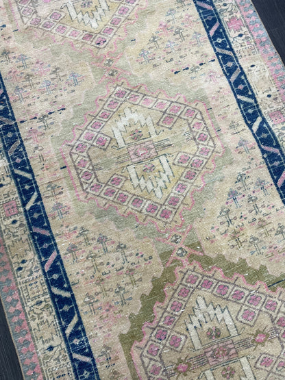 Vintage Persian Runner 3.4 x 10.6 Rug Turkish Runner Rug Handmade Runner Staircase Runner Kitchen Runner Rug Wool Runner Rug Oriental Runner