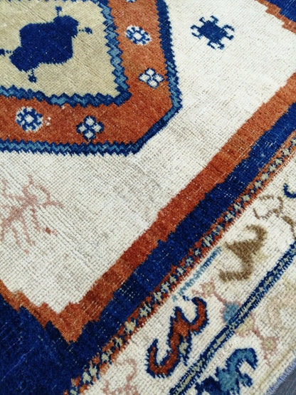 4.7 X 3.7 OUSHAK RUG TURKISH Oushak Rug Vintage Oushak Runner Rug Vintage Runner Rug Wool Oushak Rug Hand Made Rugs Vintage Turkish Rug