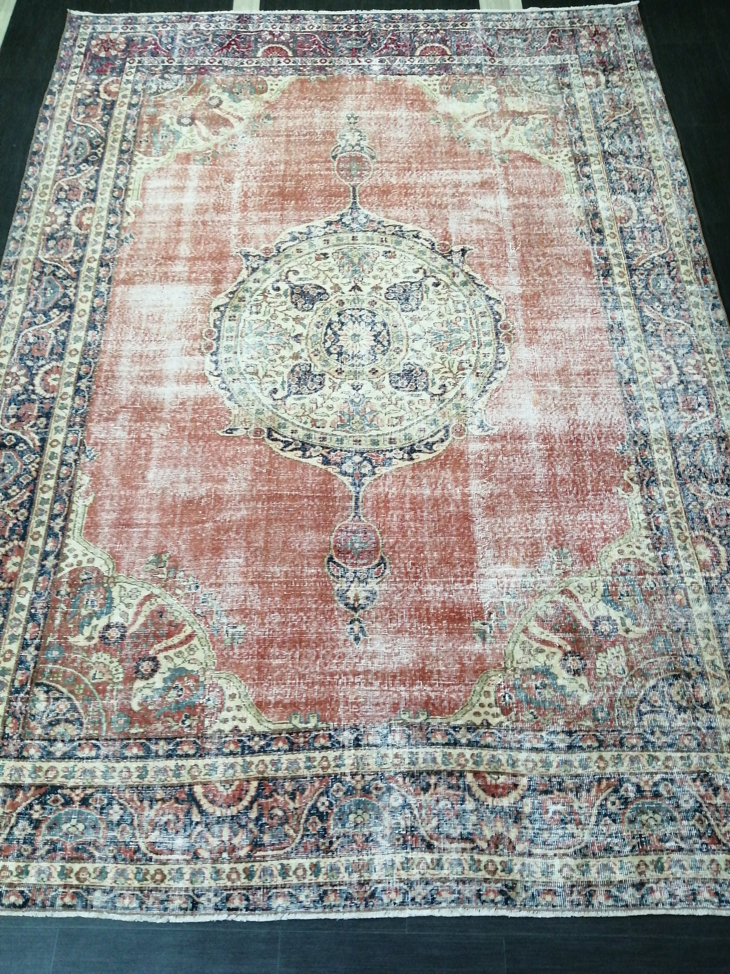 Oriental Vintage RUG 8x11 Distressed Rug Turkish Vintage Persian Rug Vintage Rug  Wool Oushak Rugs Antique Turkish Rug Muted Living room