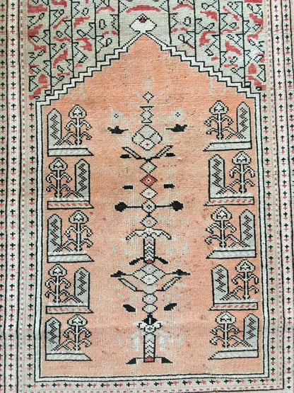 3x5 feet natural turkish living room floor rug, handmade vintage area large rug, hallway middle wide rug, oushak etnique style bedroom rugs