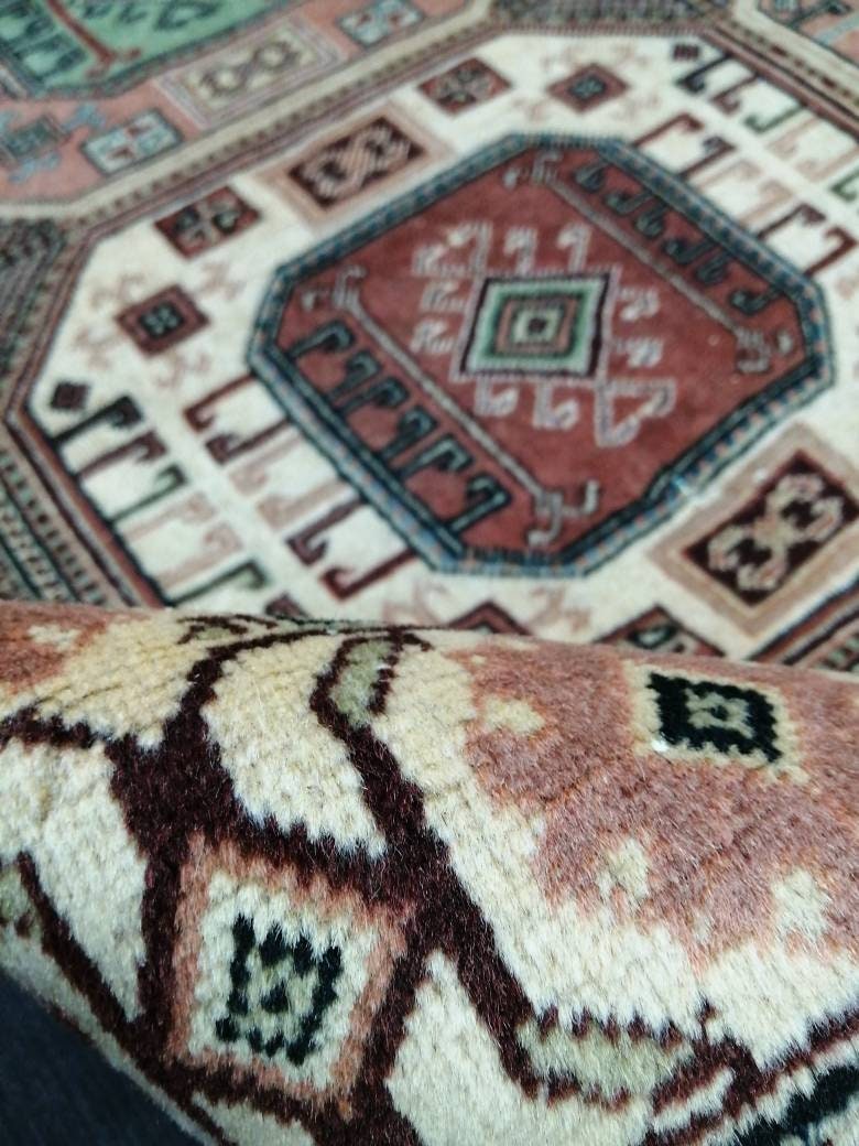 Turkish Rug, Vintage Oushak Rug, Oriental Rugs, Wool Rug, 9.4 x 6.2 High Pile Farmhouse Rug, Vintage Rug, Hand Made Rug Persian Rug 6x9 rug