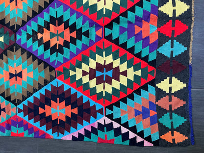 Vintage Kilim Handmade 5.7 x 9.4 Rug, Flatwoven Oushak Rug, Rustic Rug, Flat Weave Rug, Turkish Rug, Farmhouse Rug, Vintage Wool rug