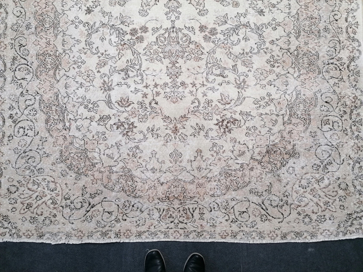 Oushak turkish rug 7.2 x 10.7 large wool rug, vintage knotted rug