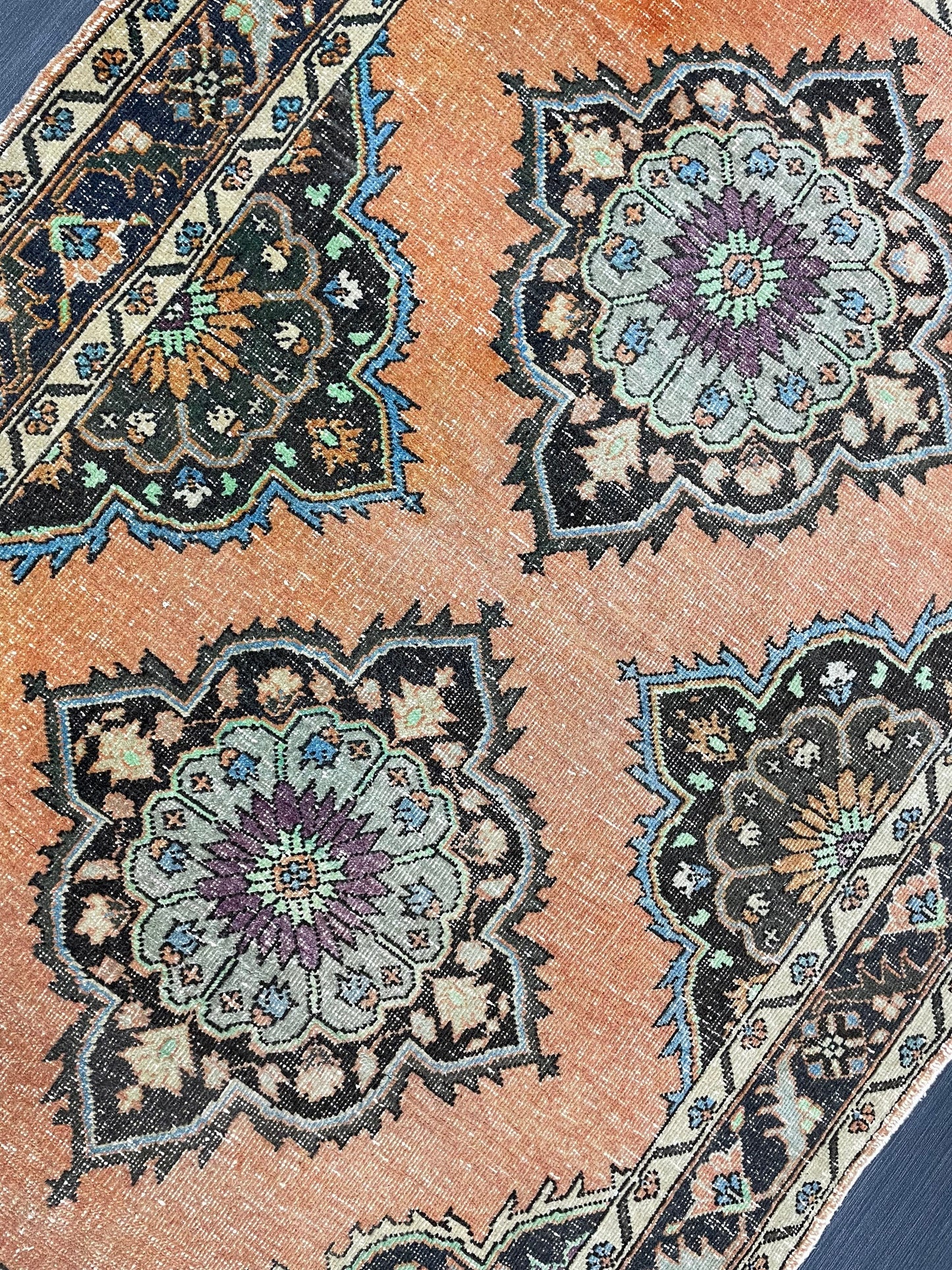 Vintage Turkish Rug 4.2 x 6.5 Handmade Wool Rug Muted Vintage Oushak Rug Wool Oriental Rug Hand Made Rug Vintage Rug Muted Persian Wool Rug