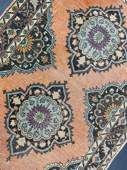 Vintage Turkish Rug 4.2 x 6.5 Handmade Wool Rug Muted Vintage Oushak Rug Wool Oriental Rug Hand Made Rug Vintage Rug Muted Persian Wool Rug