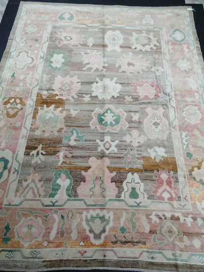 12 x 8.9 Vintage Muted  OUSHAK RUG, TURKISH Oushak Rug,  Wool Oushak Rug Hand Made Rugs, Vintage Oriental Rug