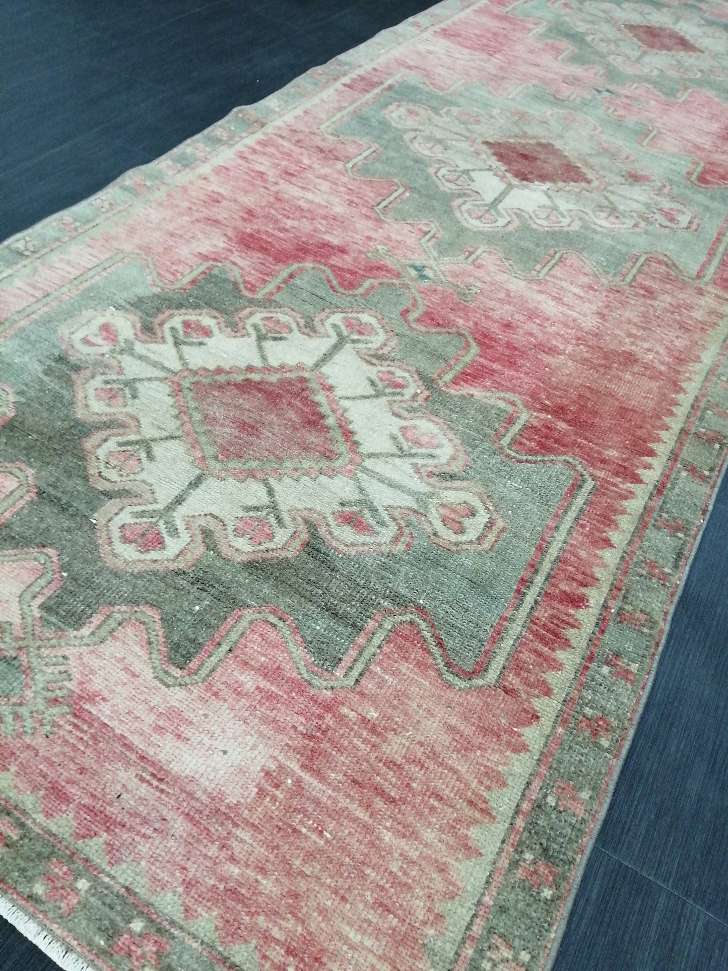 Oushak Runner Rug 3.6 x 10 Vintage Runner Rug Hallway Runner Rug Kitchen Runner Rug Wool Runner Rug Wool Oushak Rug Turkish Runner Rug