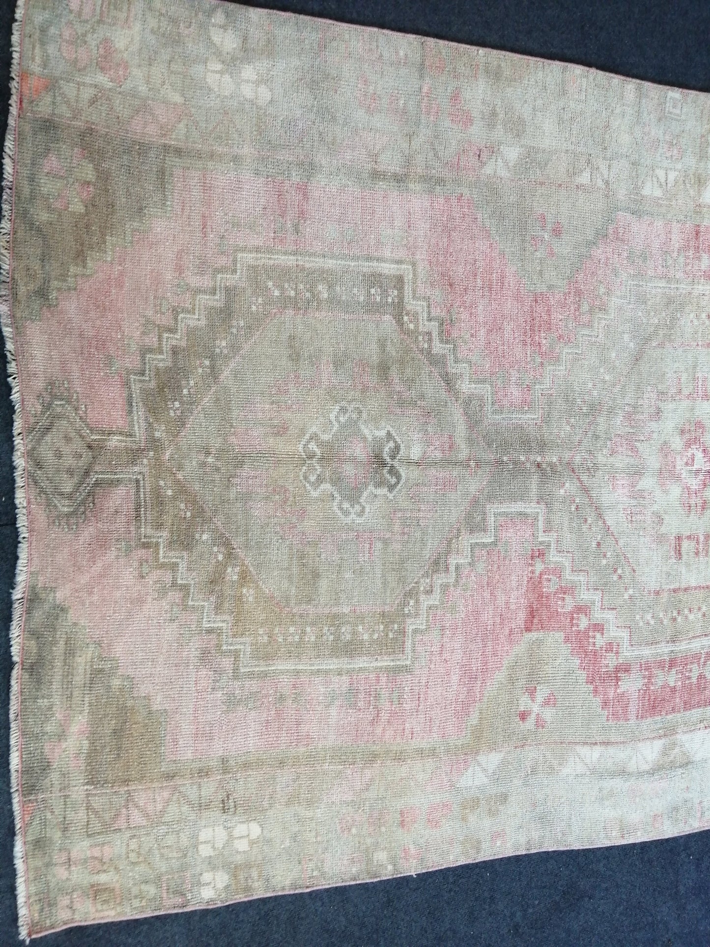 MUTED OUSHAK RUG 5x8 Faded Wool Rug, Turkish Oushak Rug, Farmhouse Rug, Vintage Rug, Oriental Rug Pink Wool rug