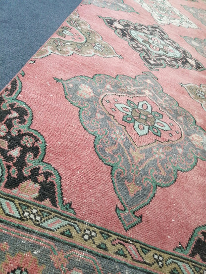 12.7 x 3 Oushak Runner Rug Turkish Runner Rug Vintage Runner Rug Hallway Runner Rug FLORAL RUG RUNNER