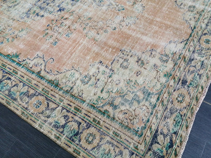 9.8 x 6.8 OUSHAK RUG TURKISH Oushak Rug Vintage Oushak Runner Rug Vintage Runner Rug Wool Oushak Rug Hand Made Rugs Vintage Turkish Rug