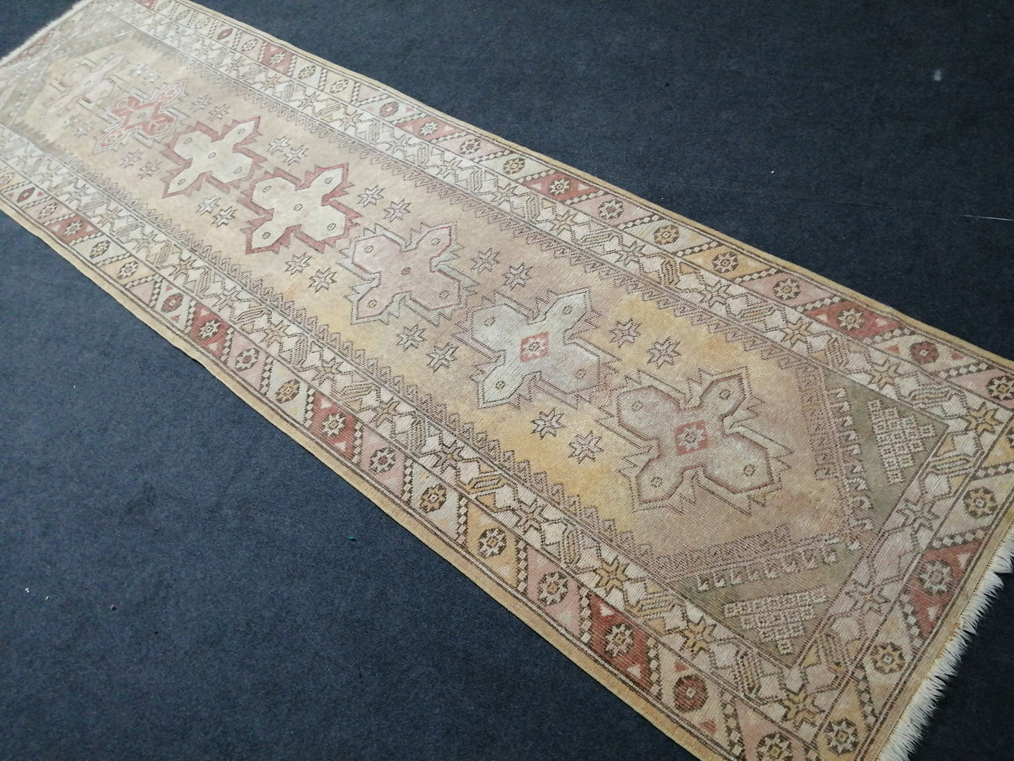 3x10 Muted Oushak Runner Rug Turkish Runner Rug Vintage Runner Rug Hallway Runner Rug Kitchen Runner Rug Wool Runner 2.10 x 10 Rug