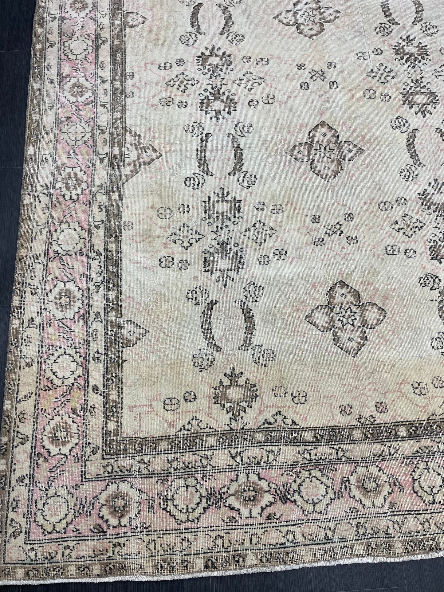 Vintage Rug 6.9 x 10.3 Vintage Persian Rug Muted Wool Oriental Rug Blue Hand Made Rugs Blue Distressed Turkish Rug Antique Rug