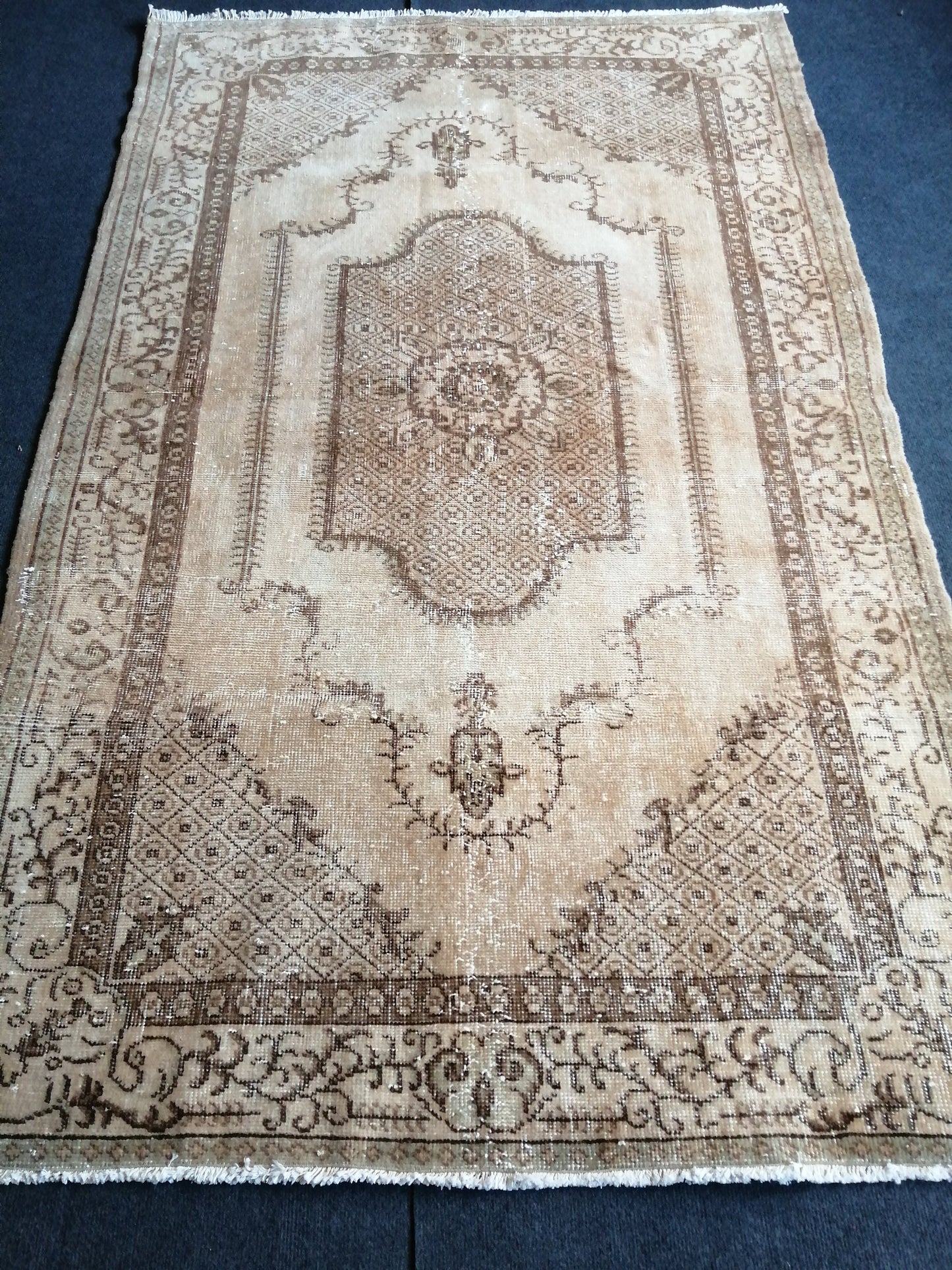 OUSHAK RUG Neutral Rugs TURKISH Oushak Rug Vintage Neutral Persian Rug Vintage Neutral Rug Wool Oushak Rug Hand Made Rug Vintage Turkish Rug