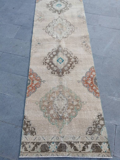 XL Turkish Runner Rug Long Vintage Runner Rug 2.9 x 20 Vintage Stairs Runner Rug Extra Long Oriental Runner Carpet XL Antique Persian Runner