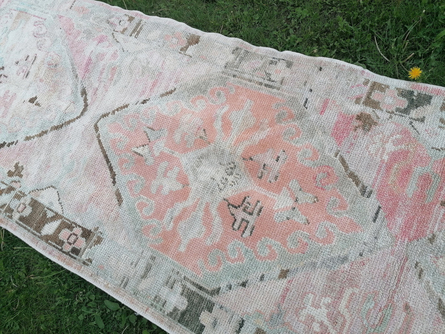 Oushak runner rug 2'11x16'8 turkish new production oushak runner rug vintage runner rug, hallway runner  kitchen runner, handmade wool rugs