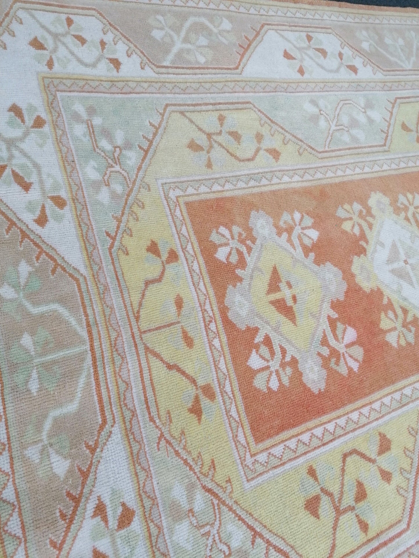 Turkish rug 9'x5' vintage turkish rug,  oushak vintage rug, kitchen rug, vintage anatolian rug,unique hand made bohemian rug