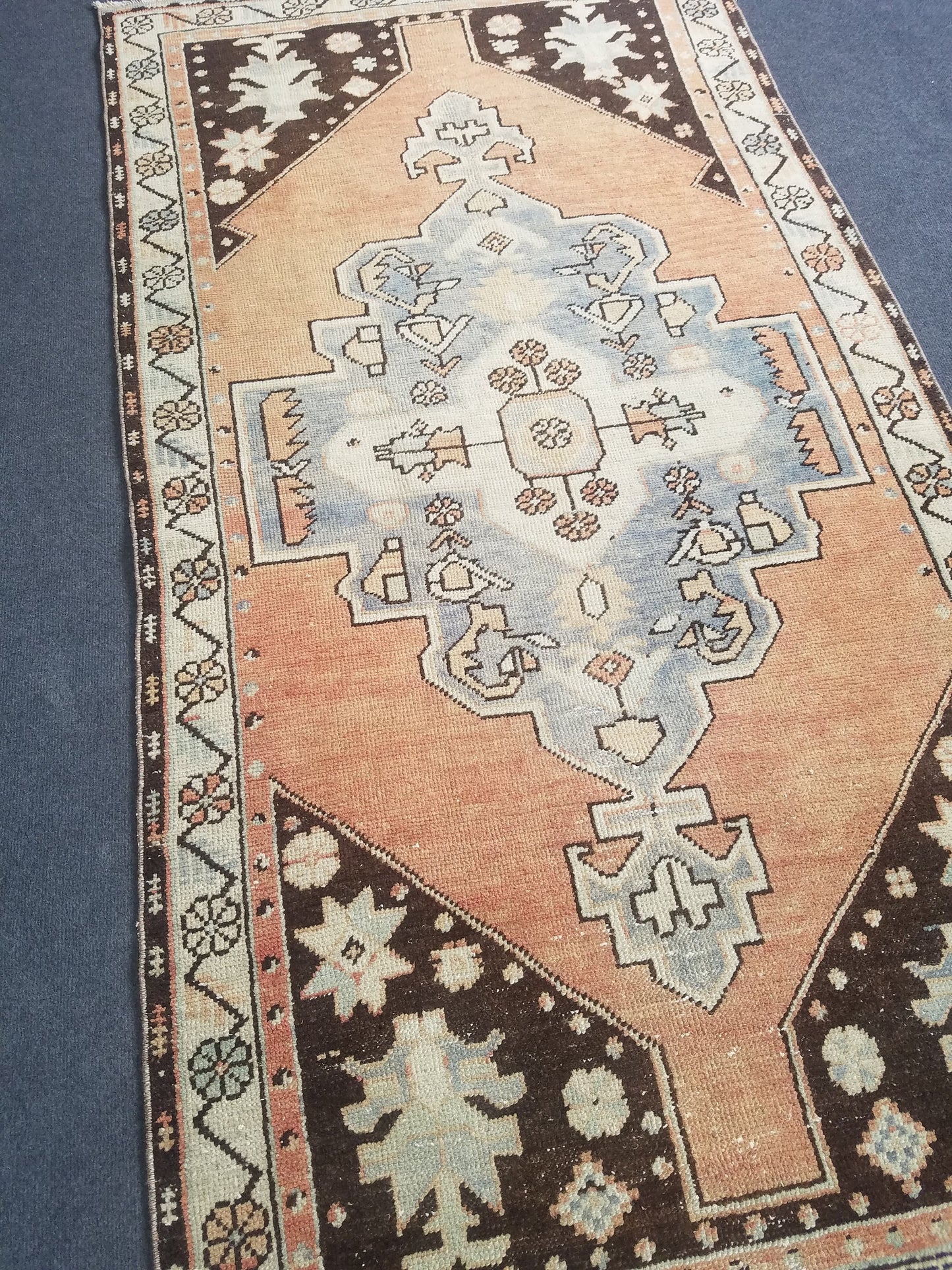 Oushak rug, turkish rug, wool rug vintage rug 3'7x7 hand made rug kitchen rug bohemian rug