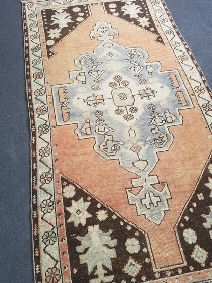 Oushak rug, turkish rug, wool rug vintage rug 3'7x7 hand made rug kitchen rug bohemian rug