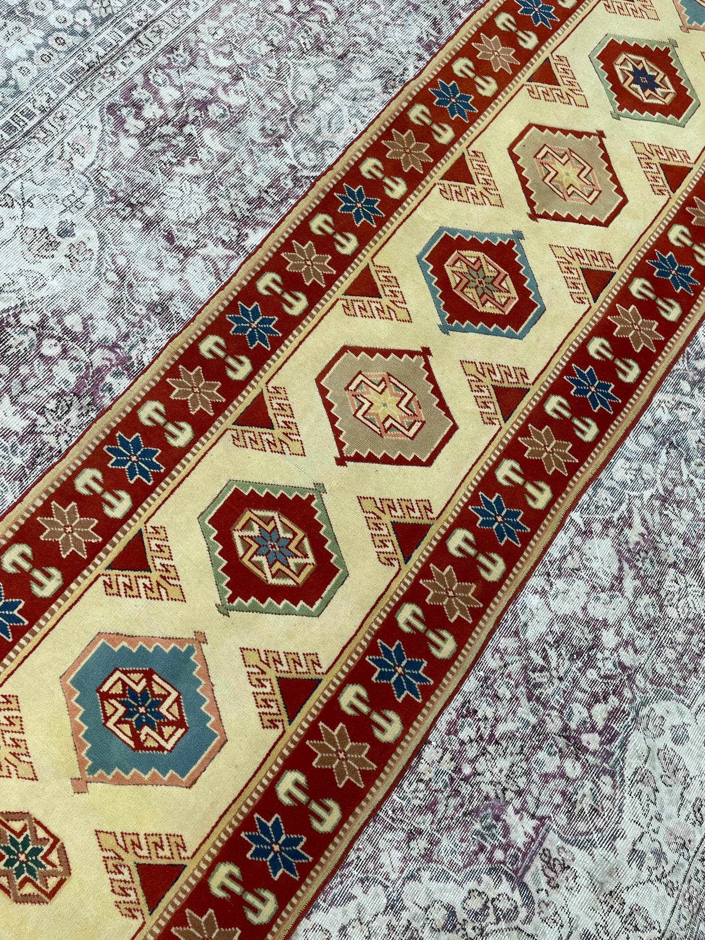 New Handmade Oushak 2.6 x 11.3 Runner Rug Turkish New Hand Knotted Runner Rug Traditional Wool Runner Rug Hallway Runner Rug Not Used