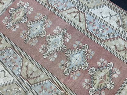 Muted Persian RUG 6.6 x 9.8 Turkish Oushak Rug Vintage Rug