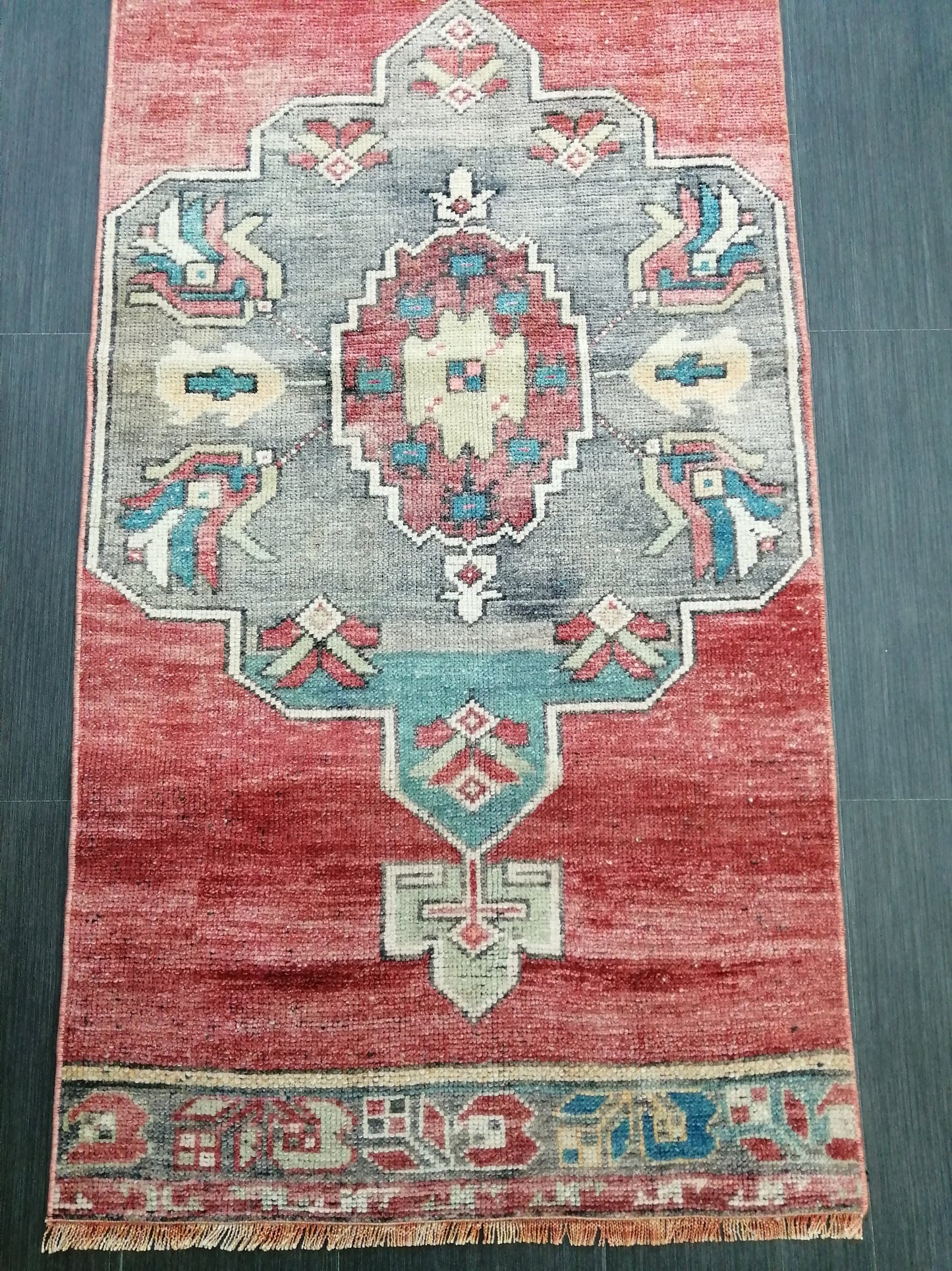11.8 x 2.5 Oushak Runner Rug Turkish Runner Rug Vintage Runner Rug Hallway Runner Rug Kitchen Runner Rug Wool Runner Rug Wool Oushak Rug