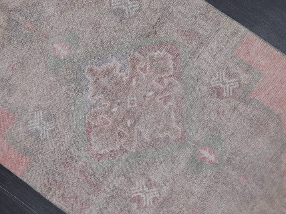 Muted Vintage Oriental Runner Rug 3 x 11 Turkish Runner Rug muted Vintage Runner Rug Hallway Runner Rug Kitchen Runner Rug Wool Runner Rug