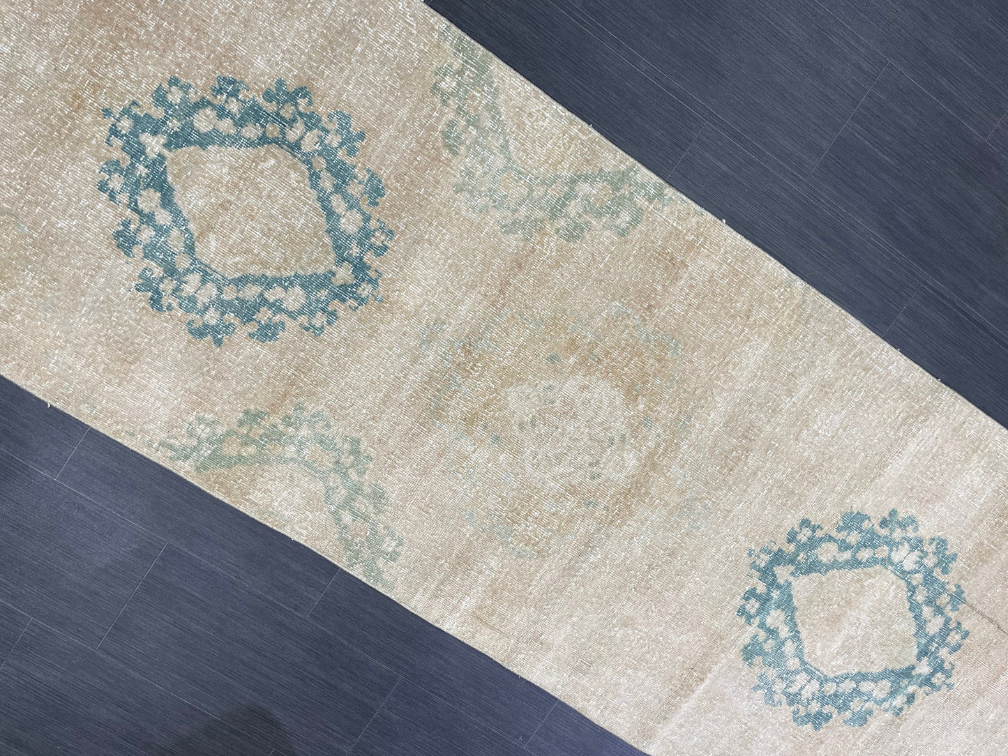 Muted Hand Knotted Runner Rug 3 x 12 Turkish Runner Rug Vintage Runner Rug Hallway Runner Rug Kitchen Runner Rug Handmade Runner Rug
