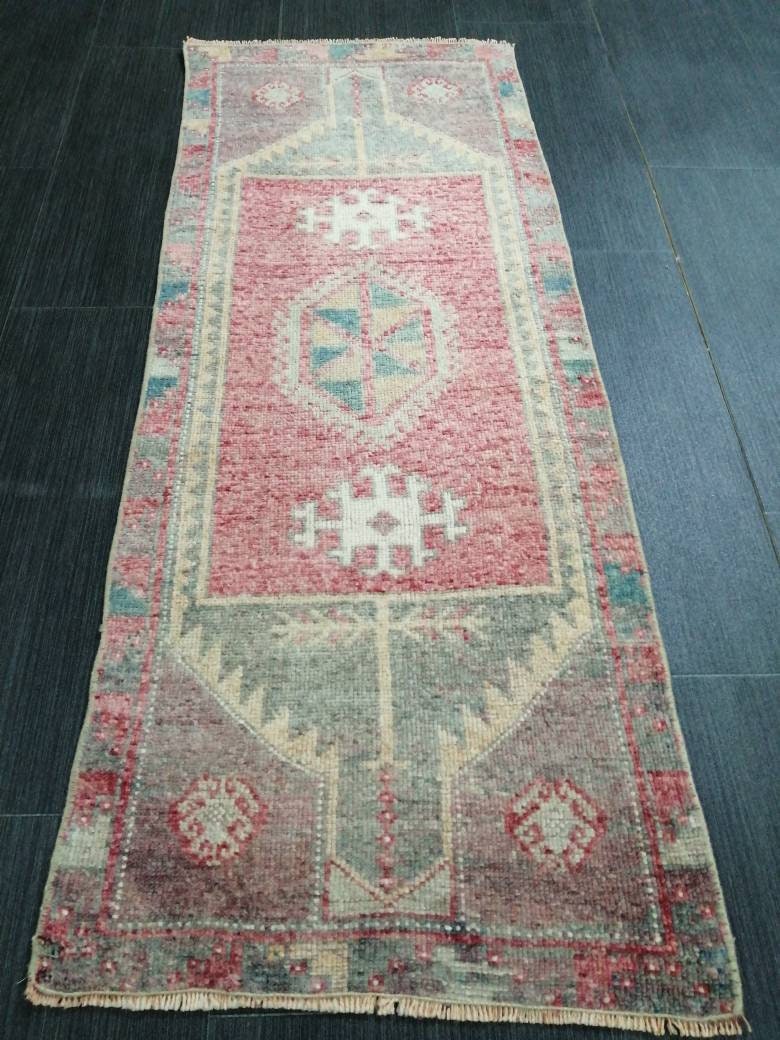 Small Vintage Rug Mini Rug Small Area Rug Turkish Rug Oushak Rug Persian Hand Made Rug Oriental Vintage Rug Door Mat Rug