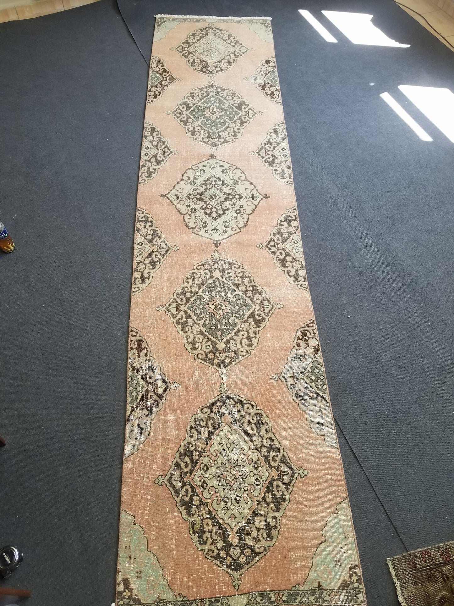 Runner rug,vintage runner rug,oushak runner 11'9"x 2'8" ft