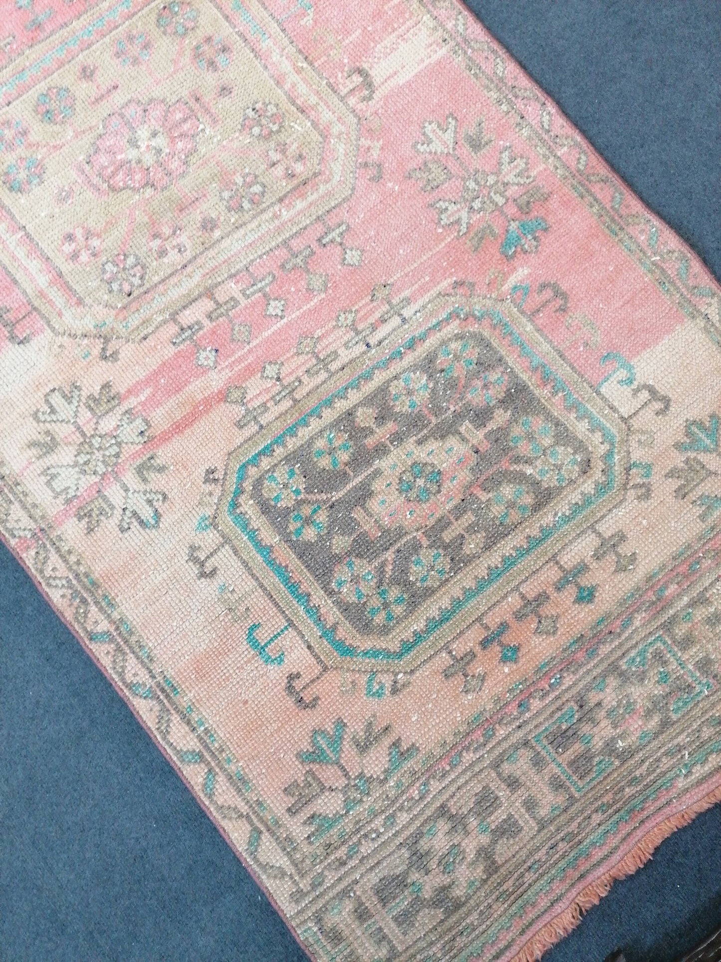 11'10x3'2 oushak runner rug,turkish runner rug, vintage runner rug vintage oushak runner rug, unique hand made rug kitchen runner rug