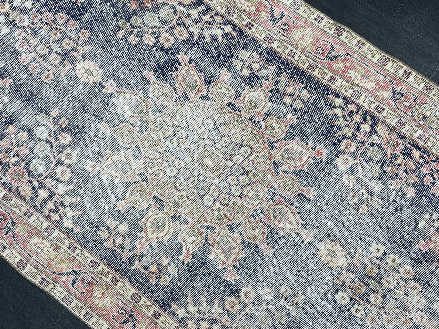 Vintage Rug TURKISH 4.3 x 8 Rug Handmade Rug Vintage Persian Rug Oushak Rug  Hand Knotted RugTurkish Rug Vintage Oushak Rug, Wool Rug