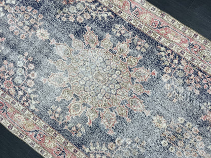 Vintage Rug TURKISH 4.3 x 8 Rug Handmade Rug Vintage Persian Rug Oushak Rug  Hand Knotted RugTurkish Rug Vintage Oushak Rug, Wool Rug