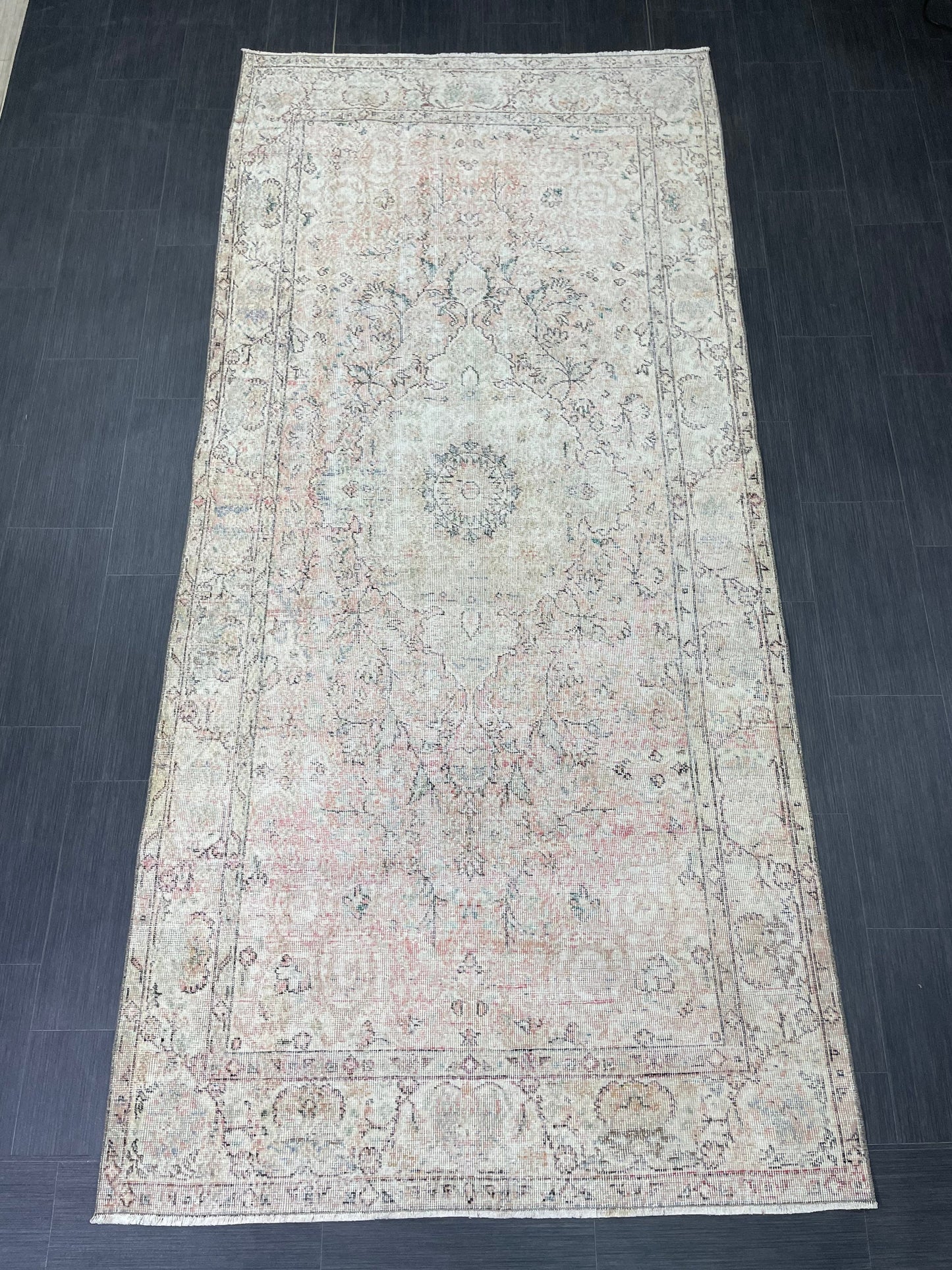 Oriental RUG, TURKISH Rug, 4.6 x 10 , Vintage Distressed Rug, Vintage Persian Rug, Wool Oushak Rug, Handmade Rugs, Vintage Turkish Rug.