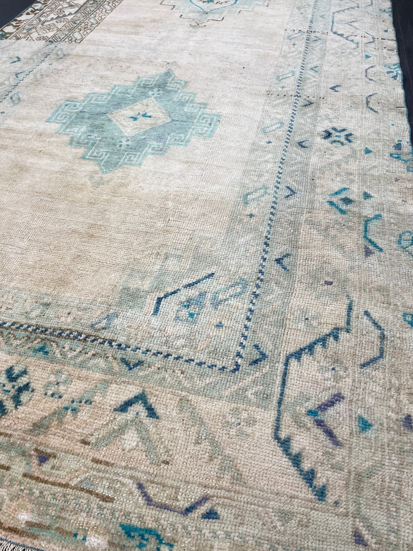 Muted Handmade Runner 4.5 x 11.6 Runner Turkish Runner Rug Faded Vintage Runner Rug Hallway Runner  Neutral Kitchen Runner Rug Wool Runner