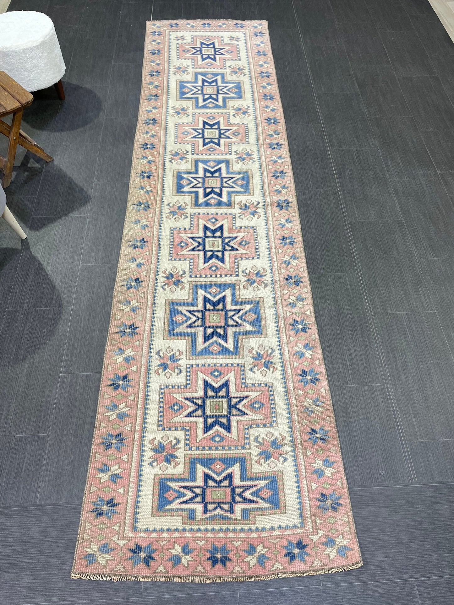 Vintage Persian Runner Rug 2.5 x 10.4 Antique Runner Rug Handmade Runner Staircase Runner Distressed Runner Wool Runner Rug Oriental Runner