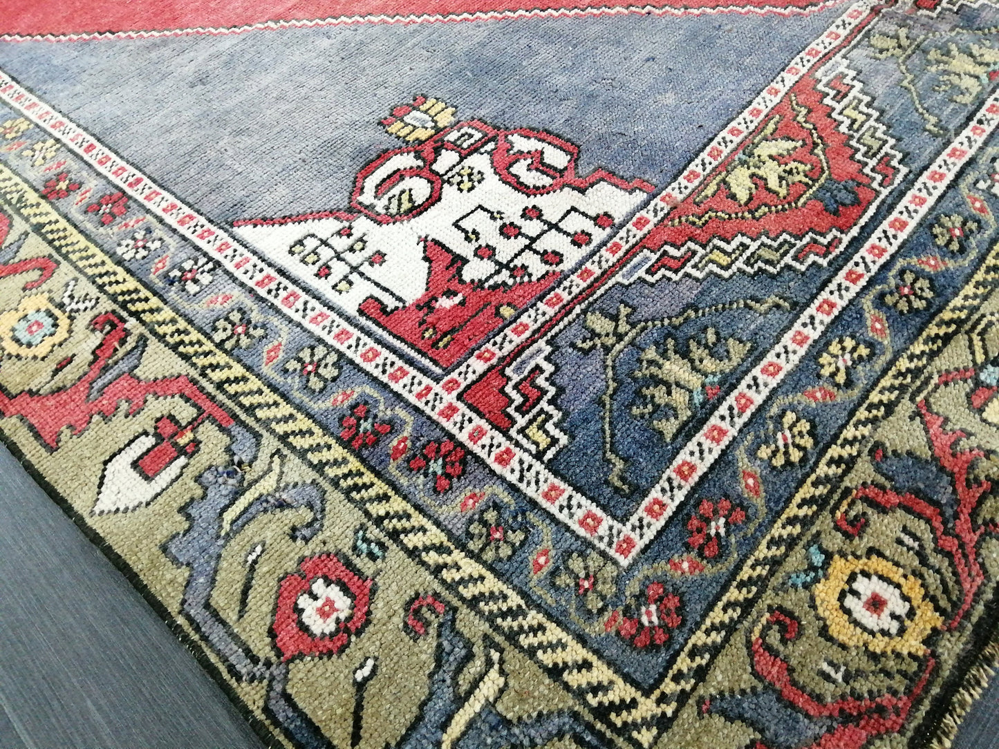 Vintage OUSHAK RUG TURKISH 9x5 Oushak Rug Vintage Oushak Runner Rug Vintage Runner Rug Wool Oushak Rug Hand Made Rugs Vintage Rug