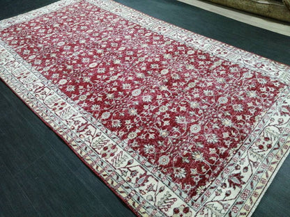 5.3 x 10 Vintage Rug TURKISH HAND MADE Rug Muted Vintage Turkish Rug Persian Rug Turkish Oushak Rug, Vintage Oriental Rug, Wool Rug