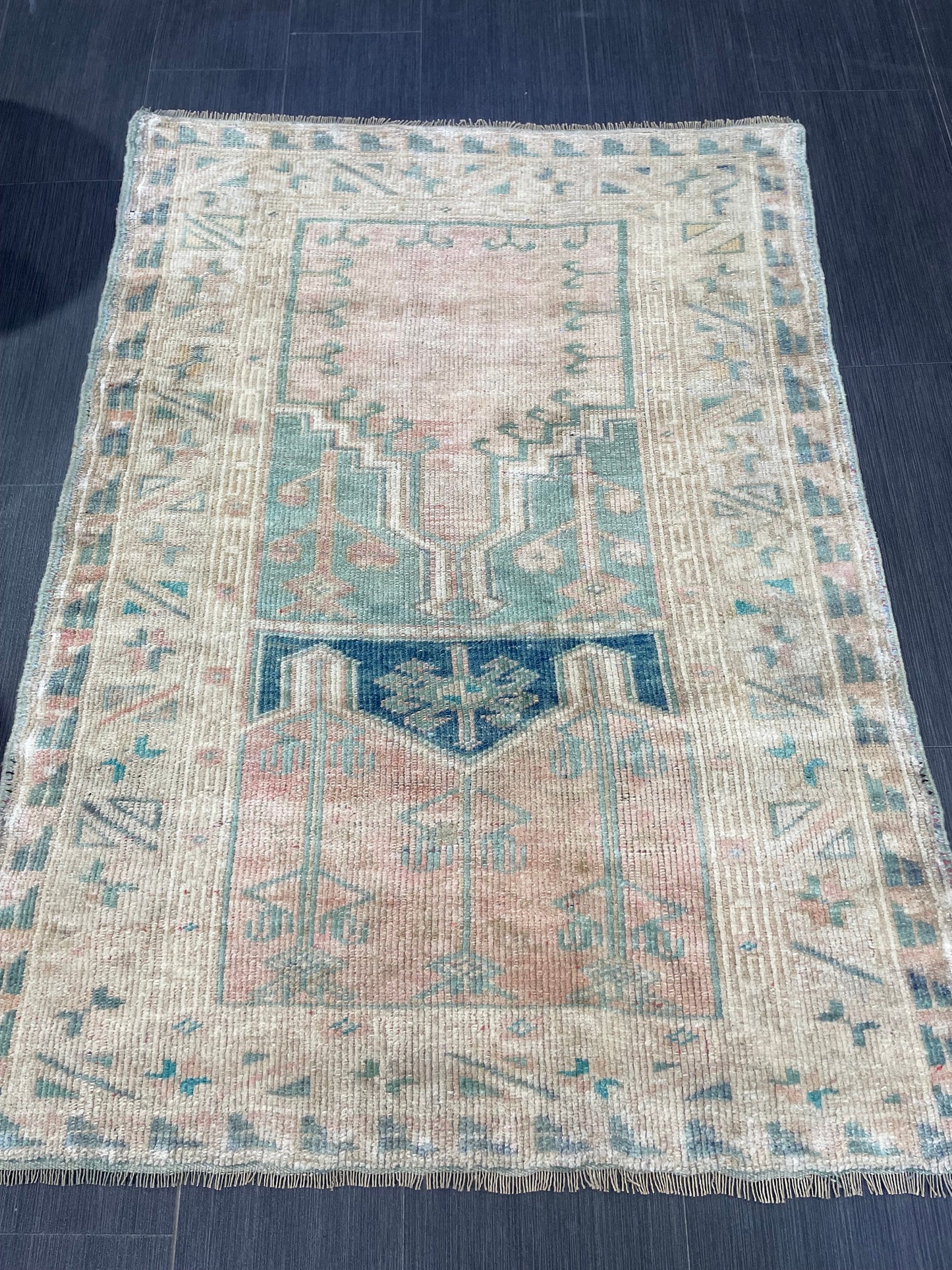Antique Oriental RUG, Antique TURKISH 3.2 x 4.5 Rug, Vintage Persian Rug, Vintage Wool Hand Knotted Rug, Muted Handmade Rug